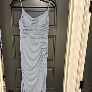 AZAZIE DEANDRA Stretch Dusty Blue Mermaid